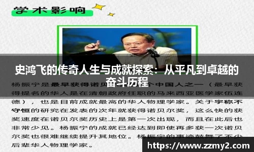 史鸿飞的传奇人生与成就探索：从平凡到卓越的奋斗历程